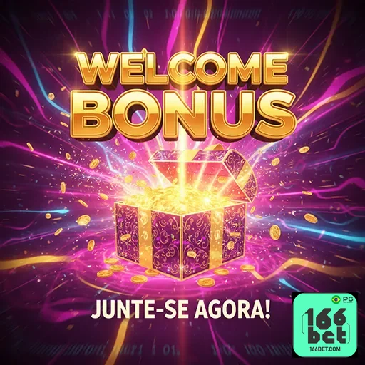 Imagem promocional do site 166bet destacando bônus de destaque para novos usuários