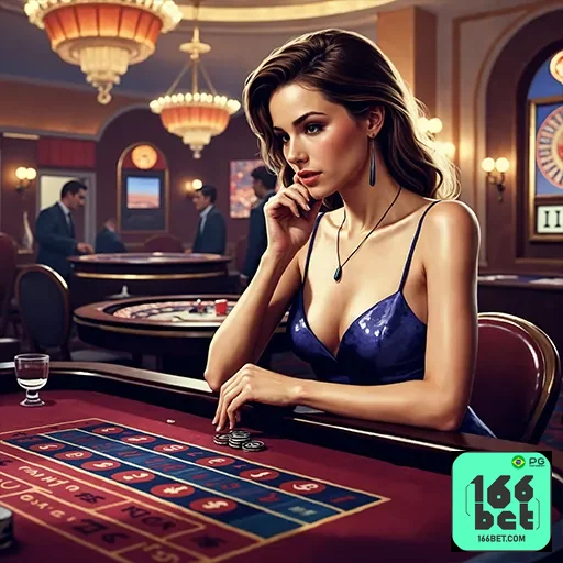 Imagem de um cassino virtual no site 166bet, destacando jogos de azar e entretenimento online.