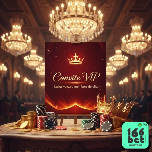 Imagem promocional do 166bet destacando benefícios VIP, com o logo do site na parte superior.